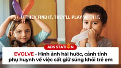 EVOLVE: Hình ảnh hài hước, cảnh tỉnh phụ huynh về việc cất giữ súng khỏi trẻ em