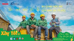 Coteccons tri ân người thợ xây với loạt biển báo ngoài trời trong chiến dịch Xây Tết 2025