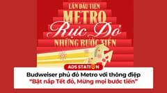 Budweiser phủ đỏ Metro với thông điệp “Bật nắp Tết đỏ, Mừng mọi bước tiến”